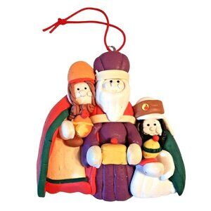 Three Kings Magi Wise Men Clay Christmas Ornament Colorful